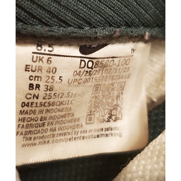 Nike Dunk Low Sneakers Women's Size 8.5 White Green - Picture 9 of 11